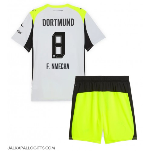 Borussia Dortmund Felix Nmecha #8 Vieras Peliasu Lasten 2025-26 Lyhythihainen (+ Lyhyet housut)